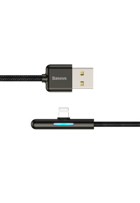 Кабель USB3.1 AM-Lightning M, 2 м, 1.5A, 90° з кольоровою індикацією Чорний, CAL7C Baseus