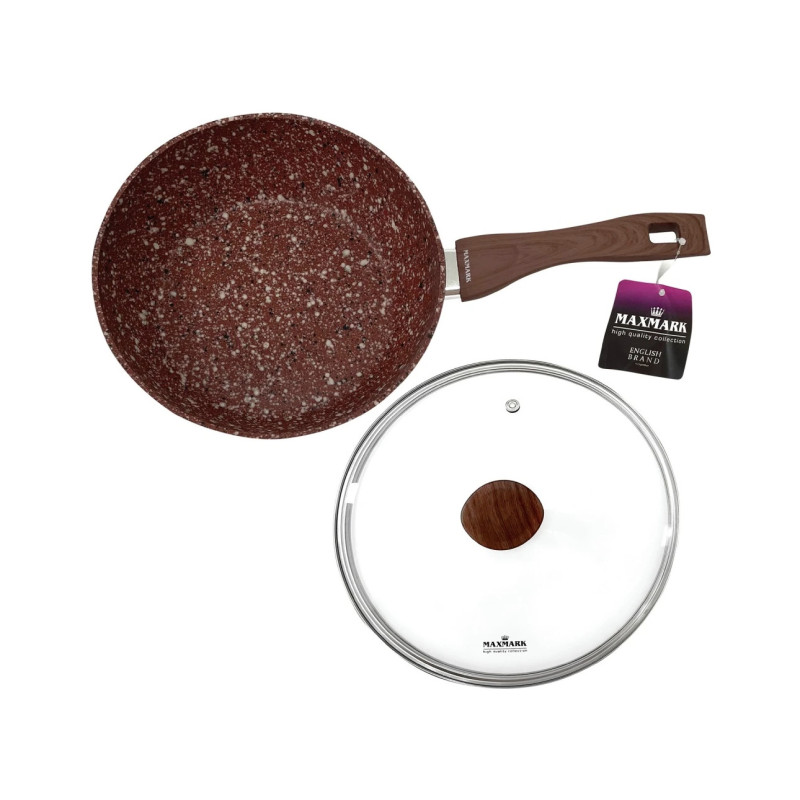 Сковорідка з кришкою MAXMARK MK-FP9126 Granite Stewpan 26см