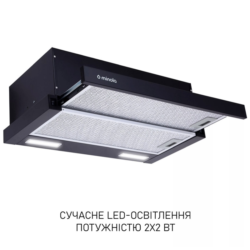 Витяжка Minola HTL 6615 BL 1000 LED (телескопічна)