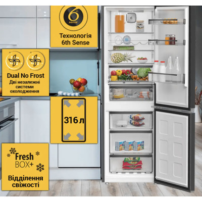 Холодильник Whirlpool WHK 25364 XBR4U (1,87 м, чорн.No Frost)