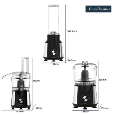 Кухонний комбайн KUMTEL HFP-02 Inox&Black
