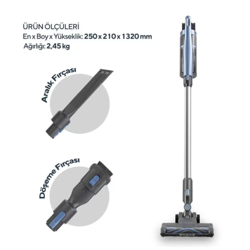 Порохотяг KUMTEL HVC-15 Blue&Black (стік ручний)