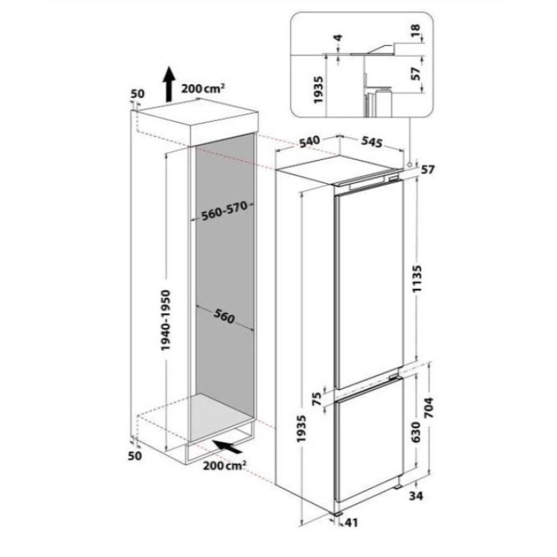 Холодильник Whirlpool WHC20D023B1 SF (вбудований)