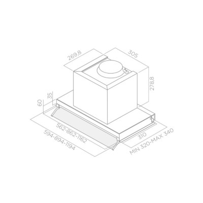 Витяжка ELICA BOX IN PLUS IXGL/A/90 повновбудована Витяжка ELICA BOX IN PLUS IXGL/A/90 повновбудована