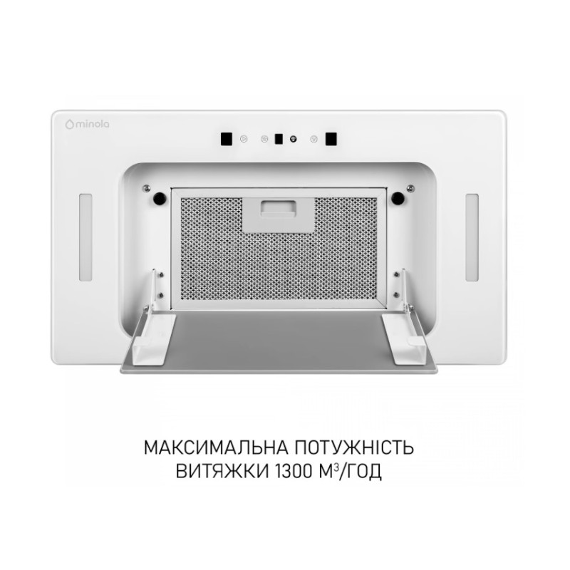 Витяжка Minola BGH 5977 WH Silent 1300 LED (пульт, повновбудована)
