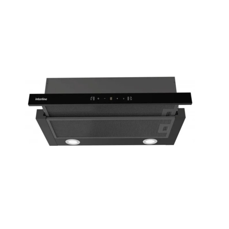 Витяжка  INTERLINE SLIM ULTRA GLASS BL A/60 телескоп (60см, 1000куб)