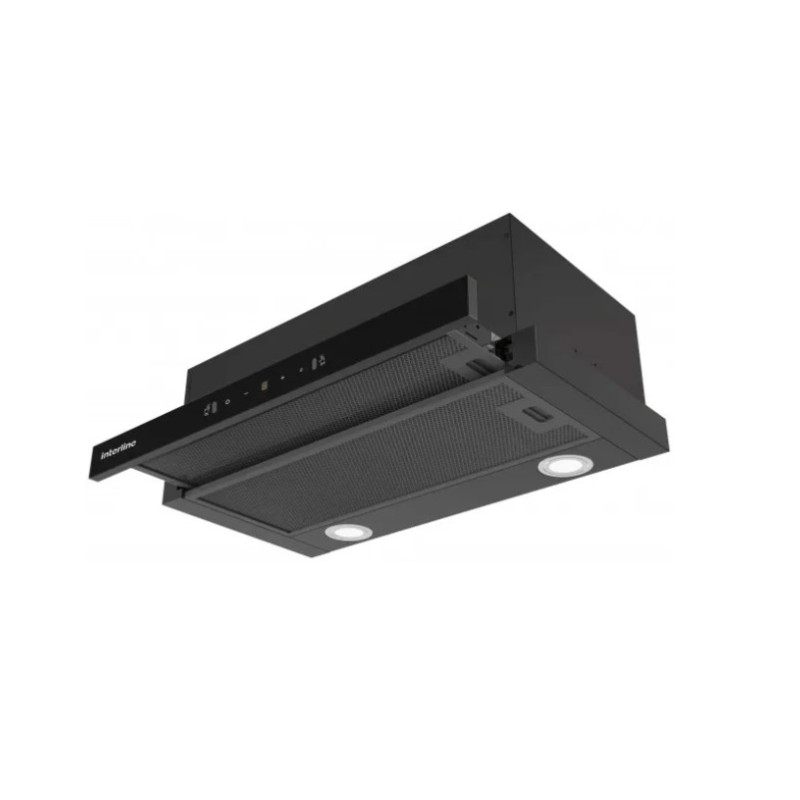 Витяжка  INTERLINE SLIM ULTRA GLASS BL A/60 телескоп (60см, 1000куб)