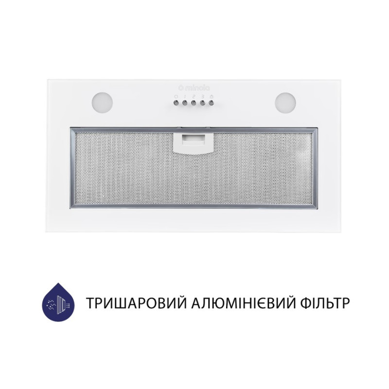 Витяжка Minola HBI 5262 WH GLASS 700 LED (повновбудована)