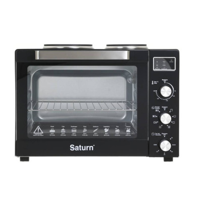 Духовка SATURN ST-EC3306 (чорна,конвекція,гриль,2 бліна,60л) Духовка SATURN ST-EC3306 (чорна,конвекція,гриль,2 бліна,60л)