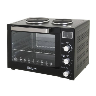 Духовка SATURN ST-EC3306 (чорна,конвекція,гриль,2 бліна,60л) Духовка SATURN ST-EC3306 (чорна,конвекція,гриль,2 бліна,60л)