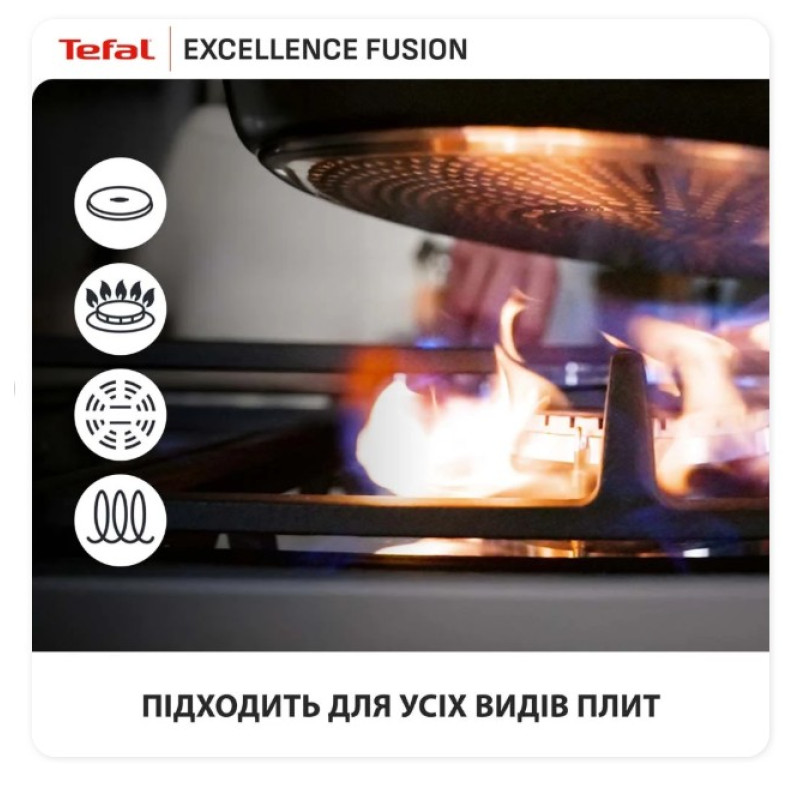 Сковорідка з кришкою Tefal G3388402 Excellence Fusion 24см