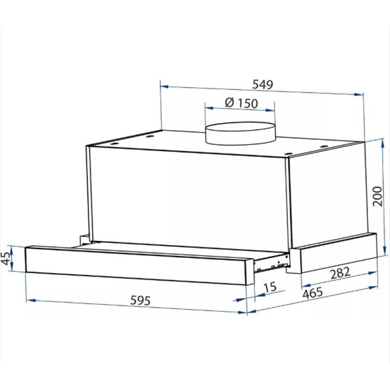 Витяжка Minola HTL 6714 BLF 1100 LED (телескопічна)