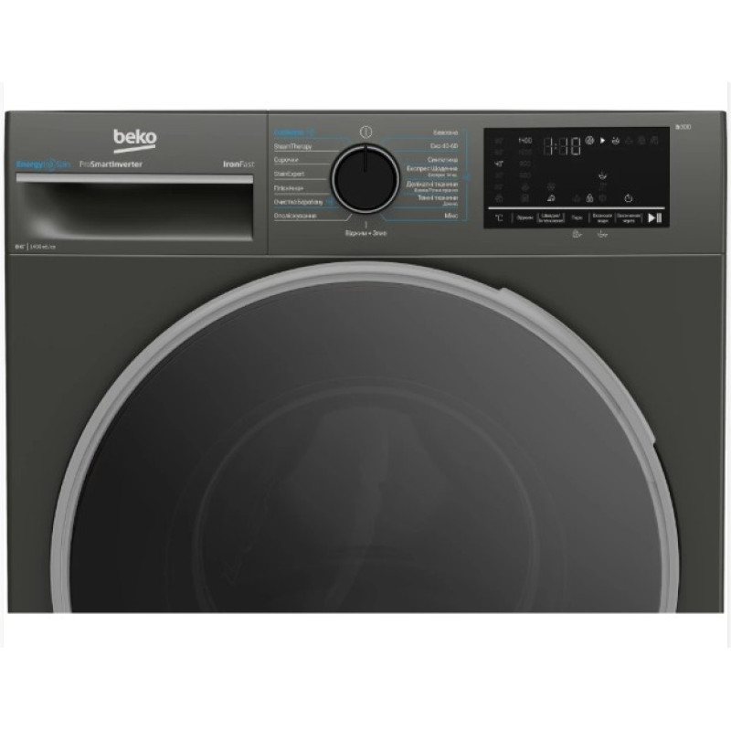Пральна машина Beko BM3WFU48415MGB2 (графіт,8 кг,1400 об, інвертор, пар,)