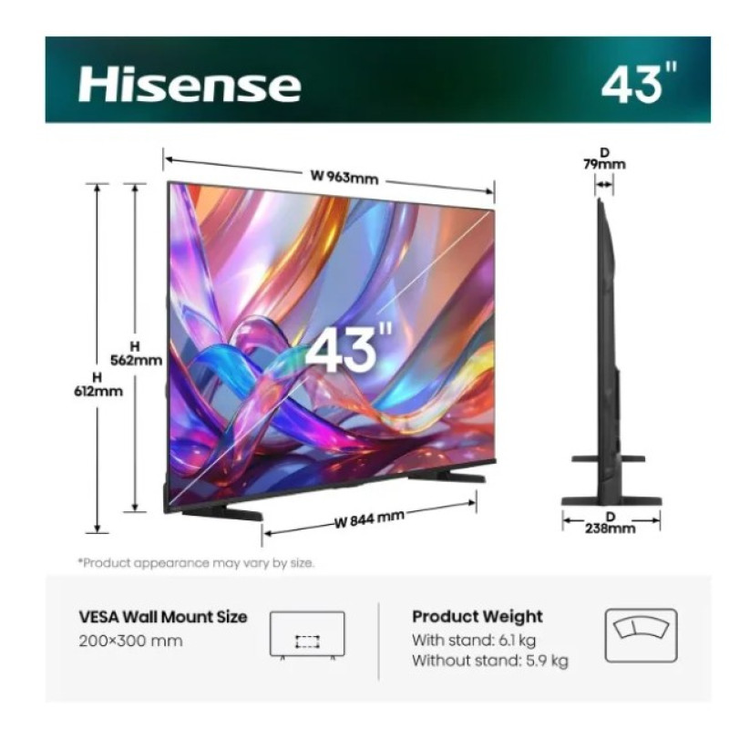 Телевізор HISENSE 43E7S Smart TV