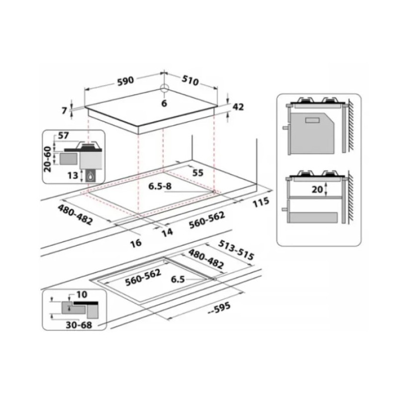 Варильна поверхня Indesit ING 61T/BK 1 (чорне скло)