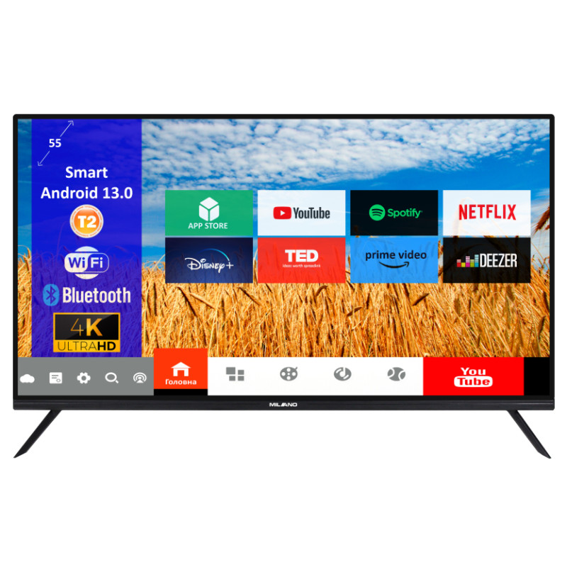 Телевізор MILANO "55UHDT2S1323" 4K UHD SMART TV