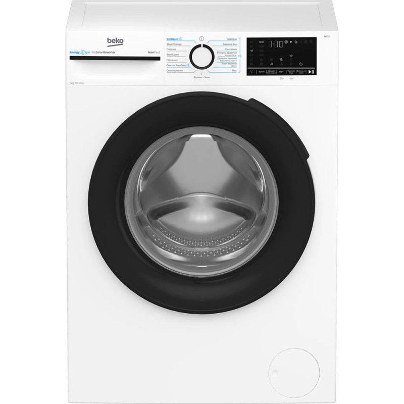 Пральна машина Beko BM3WFSU47235WB (7 кг, інвертор, пар, чорн.люк)