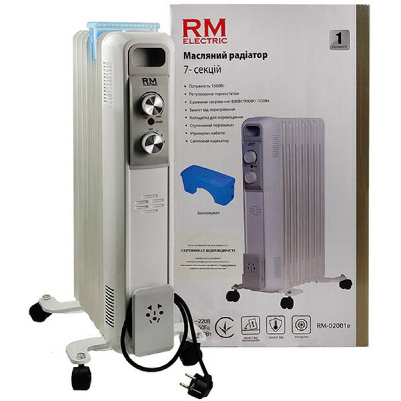 Радіатор масляний RM Electric RM-02001e (7 секцій, зволожувач повітря, сушарка)