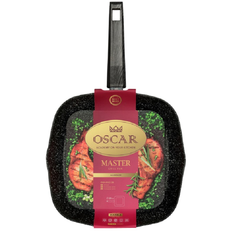 Сковорода OSCAR MASTER гриль 28 см б/кришки