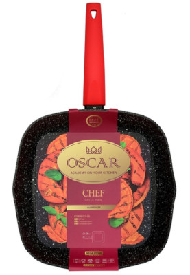 Сковорода OSCAR CHEF гриль 28 см б/кришки