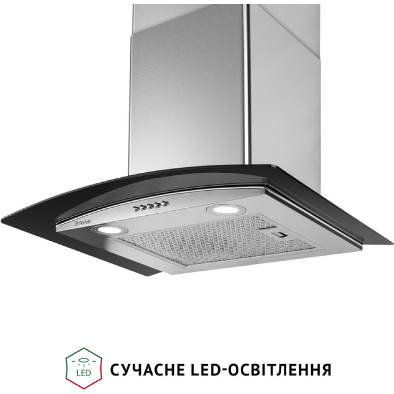 Витяжка Perfelli Grassi 6HMX INOX купольна зі склом