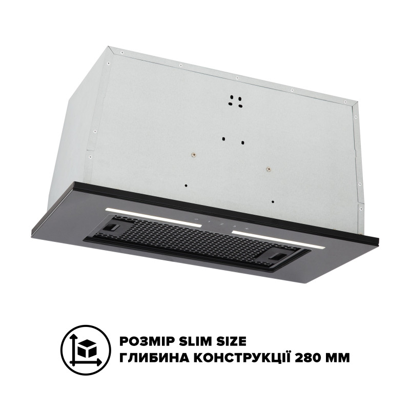 Витяжка  INTERLINE SWAY BL A/60 GL/S повновбудована  (52см, 1000куб)