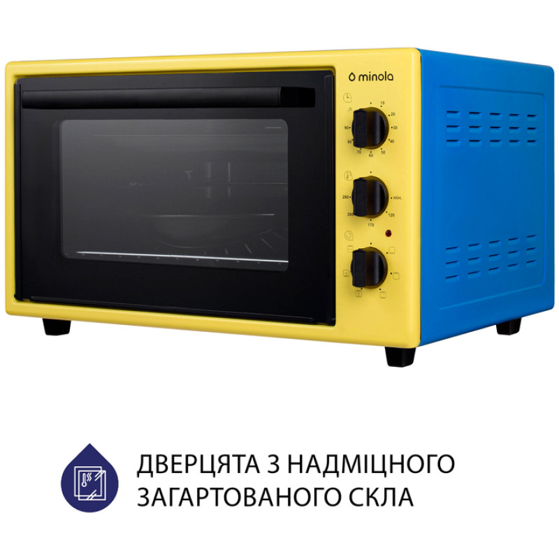 Духовка Minola FOET 3714 UA (жовто-блакитна)