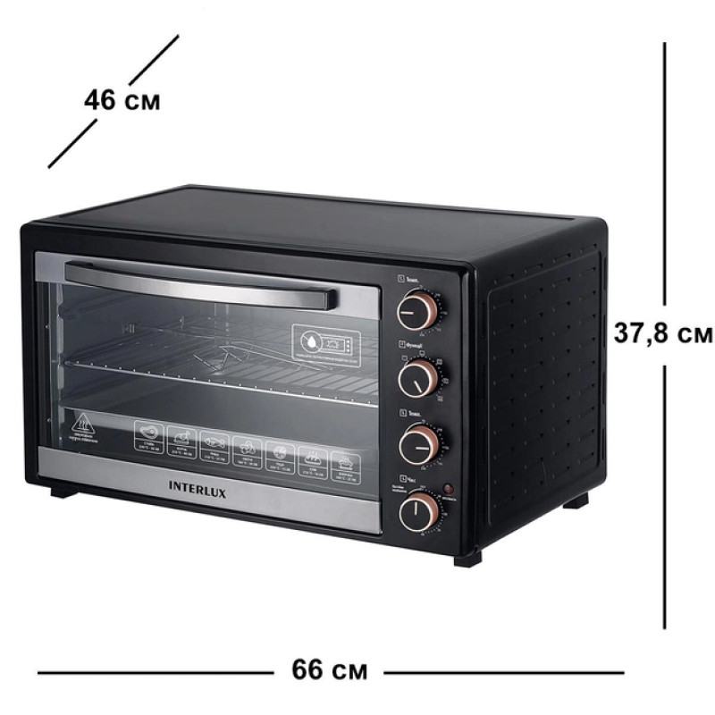 Духовка INTERLUX ILEO-0062BG (62 л,конвекція, чорна)