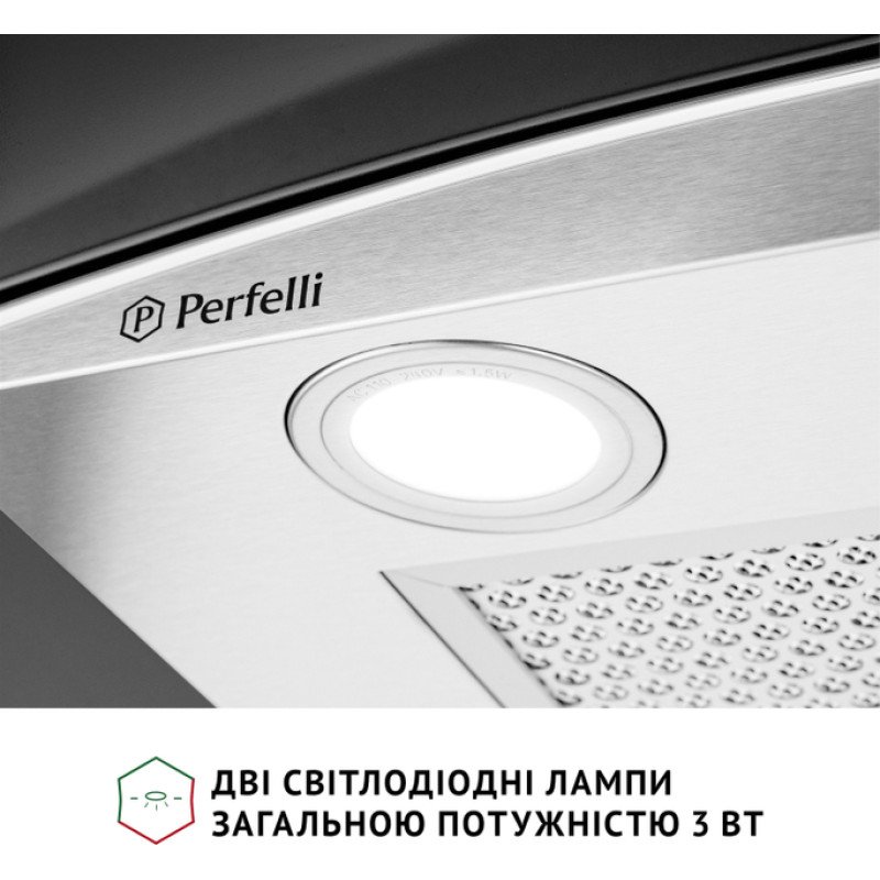 Витяжка Perfelli Grassi 6HMX INOX купольна зі склом
