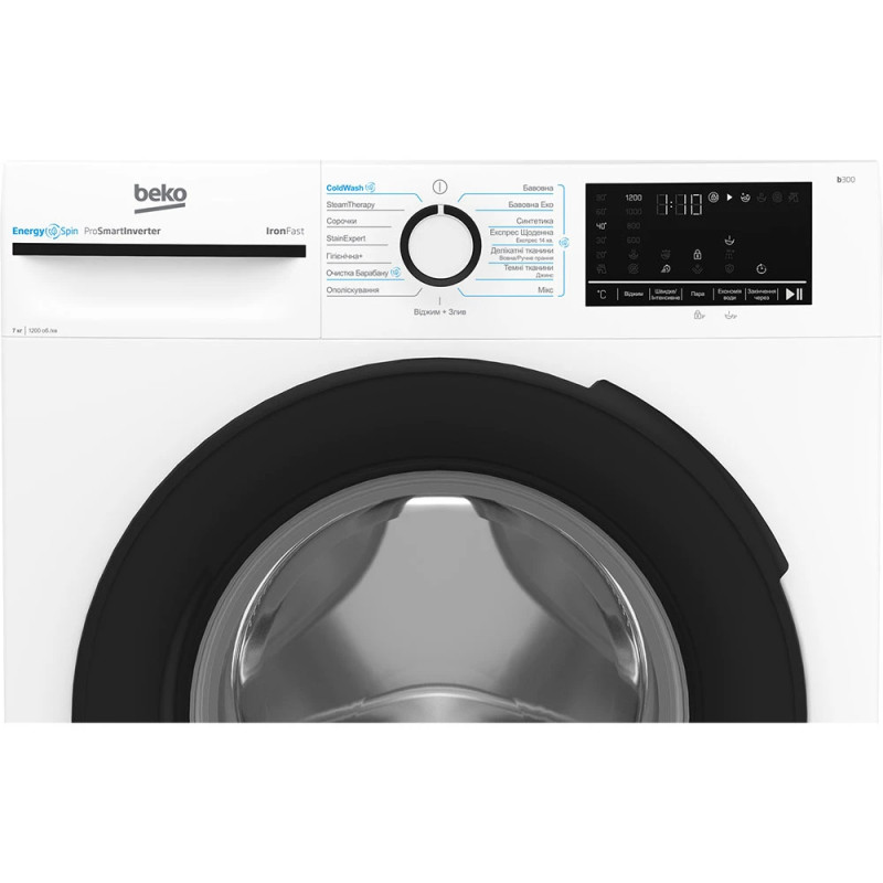 Пральна машина Beko BM3WFSU47235WB (7 кг, інвертор, пар, чорн.люк)