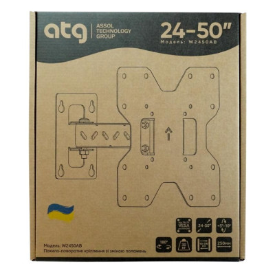 Кронштейн ATG W2450AB (24"-50" Похило-Поворотний-Одноричажний)