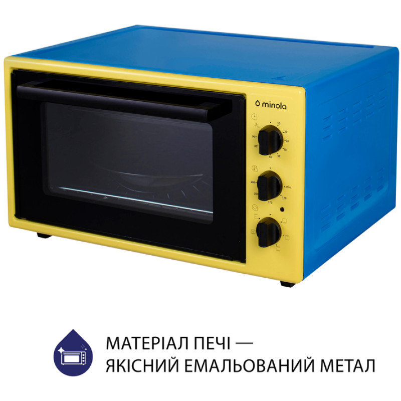 Духовка Minola FOET 3714 UA (жовто-блакитна)