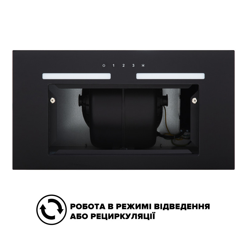 Витяжка  INTERLINE SWAY BL A/60 GL/S повновбудована  (52см, 1000куб)