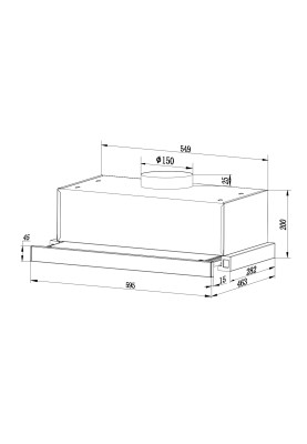 Витяжка  INTERLINE SLIM WH A/60/2/T телескоп (60см, 700куб)
