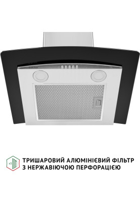Витяжка Perfelli Grassi 6HMX INOX купольна зі склом