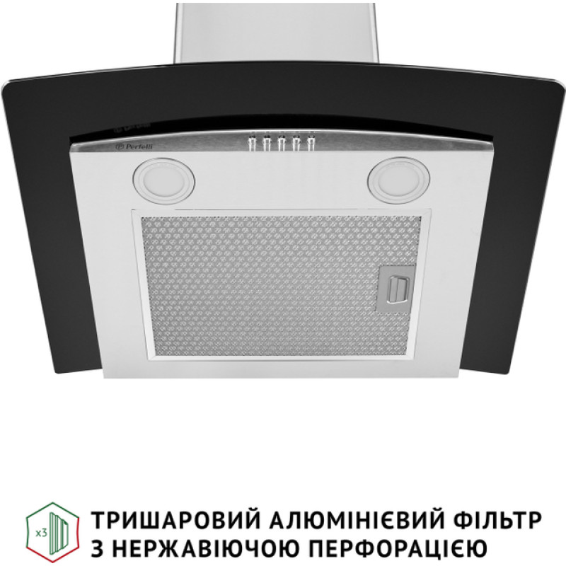 Витяжка Perfelli Grassi 6HMX INOX купольна зі склом