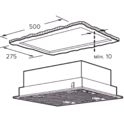 Витяжка  INTERLINE SOLO ULTRA BK A/60/T повновбудована (60см, 1100куб)