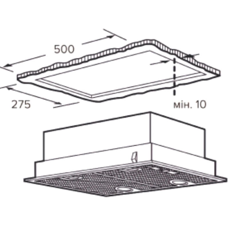 Витяжка  INTERLINE SOLO ULTRA BK A/60/T повновбудована (60см, 1100куб)