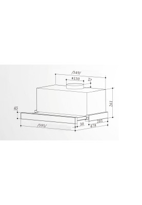 Витяжка  INTERLINE SLIM ULTRA X/S A/60 телескоп (60см, 1100куб)