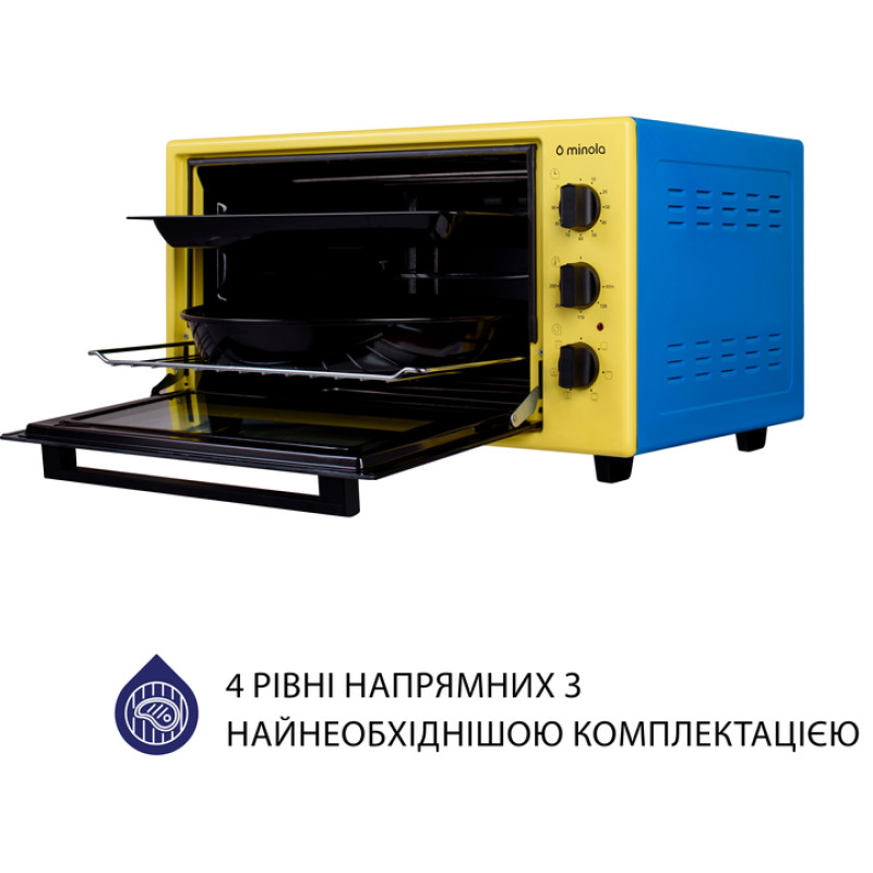 Духовка Minola FOET 3714 UA (жовто-блакитна)
