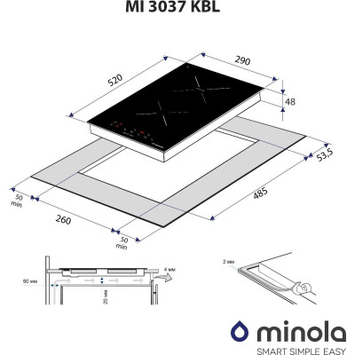 Варильна поверхня Minola MI 3037 KBL доміно індукція