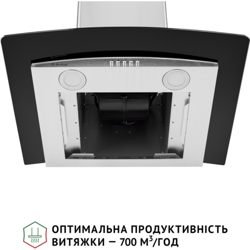 Витяжка Perfelli Grassi 6HMX INOX купольна зі склом