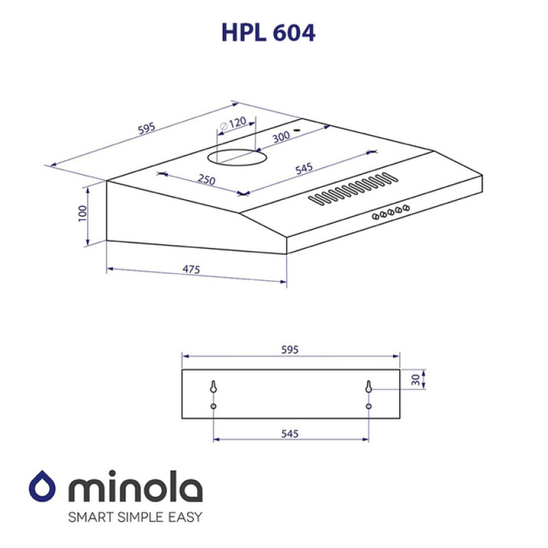 Витяжка Minola HPL 604 I  (плоска)