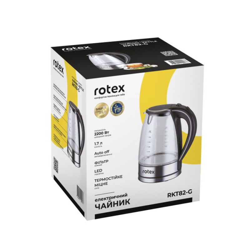 Чайник Rotex RKT82-G (скло, підсвітка)