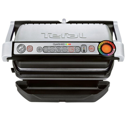 Гриль TEFAL OptiGrill + GC712D34, 2000 Вт, 6 автоматичних програм, сріблясто-чорний