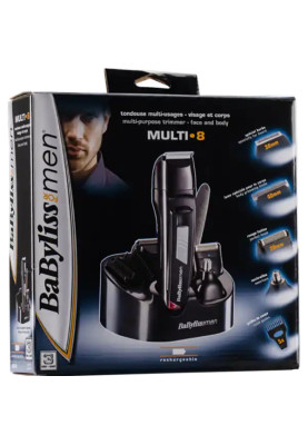 Стрижка трімер 8 в 1 BABYLISS/30 minute/Un nivel/5 pozitii (3, 6, 9, 12 si 15mm)/4 nivele/3-5-7-10mm/