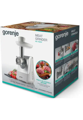 М'ясорубка GORENJE MG1600W, 1,9 кг/хв, 1500 Вт, сріблясто-біла