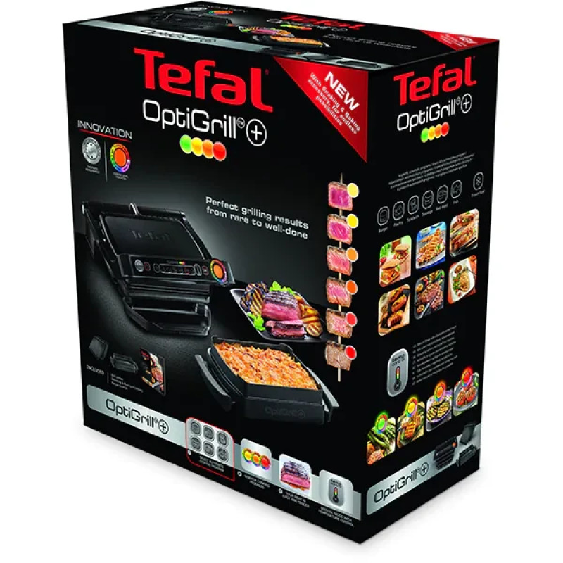 Гриль-барбекю Tefal GC714834 OptiGrill +• потужність: 2000 Вт • розмір поверхні: 30х20 див.
