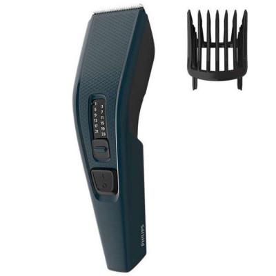 Машинка для стрижки волосся HC3505/15 Philips, 13 налаштувань довжини, з проводом, щітка для чищення, синя
