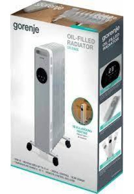 Масляний обігрівач Gorenje OR2000E 9 с-цій/2000/1200/800 Вт/20м/пульт ДУ/функція ECO/білий/